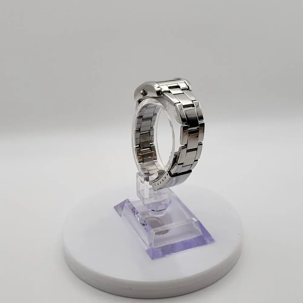 Vintage IBM Corporate Logo Womens Tank Quartz Watch Stainless Steel Collectible